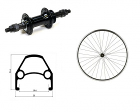 Колесо 24" переднее, двойной алю. обод, гайки, D-brake WSM-24RD