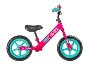 Беговел NOVATRACK 12" JAMP розовый, сталь,цветной, пласт обод 139746