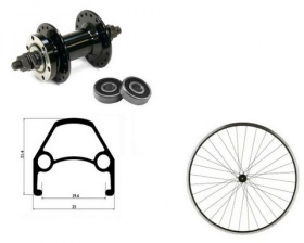 Колесо 29" переднее, двойной алю. обод, промподш., гайки, D-brake WSM-29FD-SHF