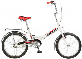 Велосипед NOVATRACK 20" складной, TG30, белый, торм 1руч и нож, двойной обод, сидение комфорт 140920