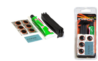 Аптечка TRIX, клей 10 мл, заплатки: ?15мм-6 шт., наждачка-1 шт, монтажки-1 комплект