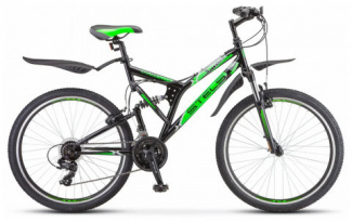 STELS Велосипед Challenger 26" V (20" Черный/Зеленый) арт. Z010