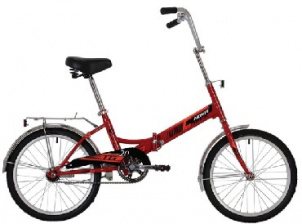 Велосипед NOVATRACK 20" складной, TG20, красный, тормоз нож, AL обода, багажник 139739