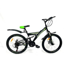 Велосипед 24" Rook TS240D, черный/зеленый TS240D-BG
