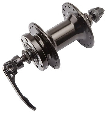 Втулка передн SFалюмин,под диск 6 болтов, на эксцентрике,32отверстий,ось 3/8х100х108мм, черн.10640 фото 1