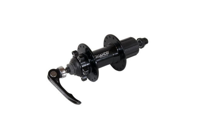 Втулка QUANDO MTB задняя, алюминиевая, под Disk 6 болтов, под кассету 9/11, 32 отверстия, ось10х135х фото 1