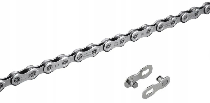 Цепь Shimano Deore, M6100, 12 скоростей, 120 звеньев, замок цепи, серебристая, без упаковки фото 1