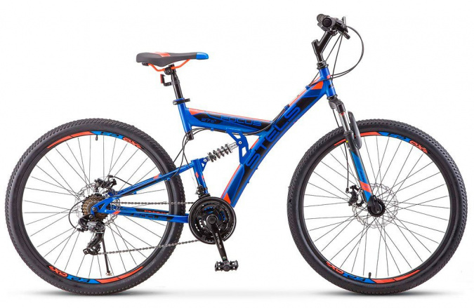 STELS Велосипед Focus MD 21-sp 27,5" (19" Синий/неоновый-красный), арт. V010 фото 1