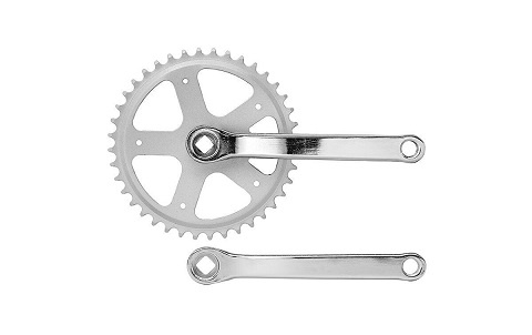 Шатуны-система TRIX, 1ск., 1/2"х3/32", 44 зуб., сталь, шатуны 165мм, резьба 9/16", под квадрат, хром фото 1