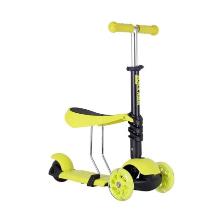 Самокат-беговел MG023 (светящиеся колёса, лимонный) фото 1